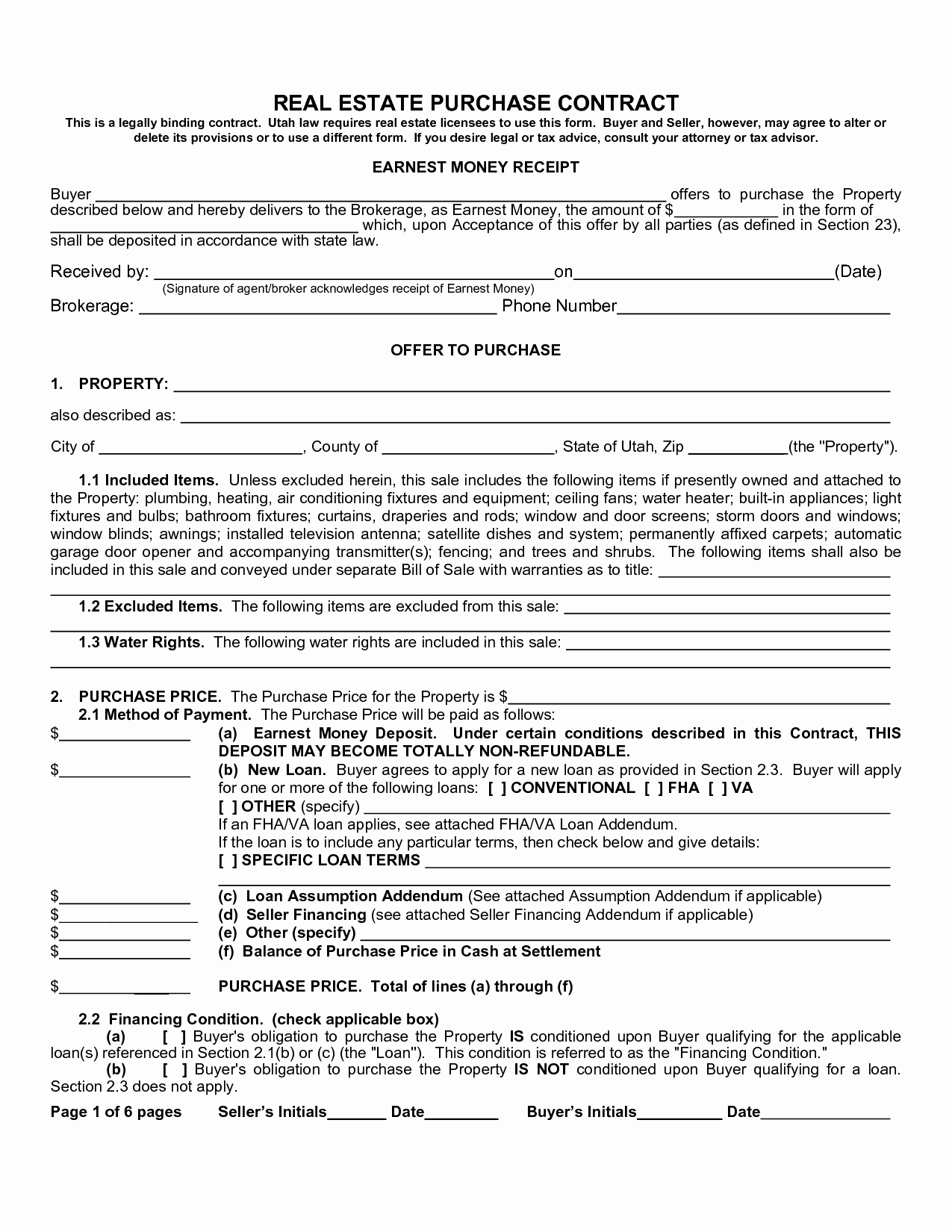 Real Estate Purchase Agreement form Sample Image Gallery
