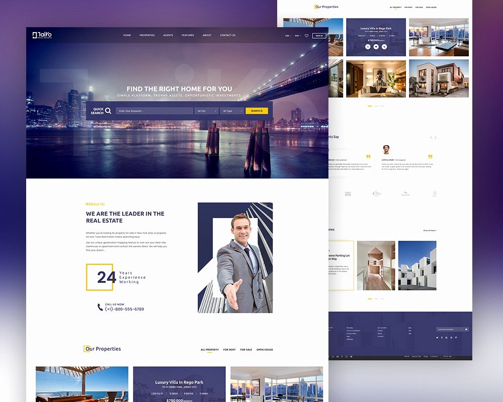 Real Estate Website Template Free Psd Download Download Psd