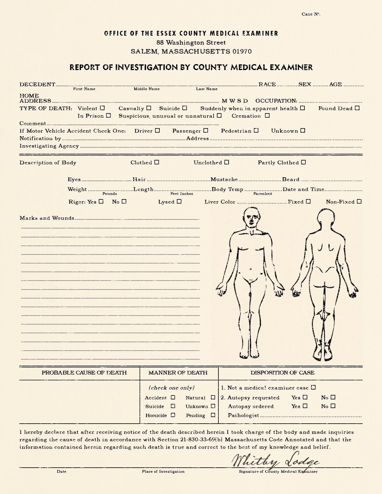 Realistic Blank Police Report Autopsy Report