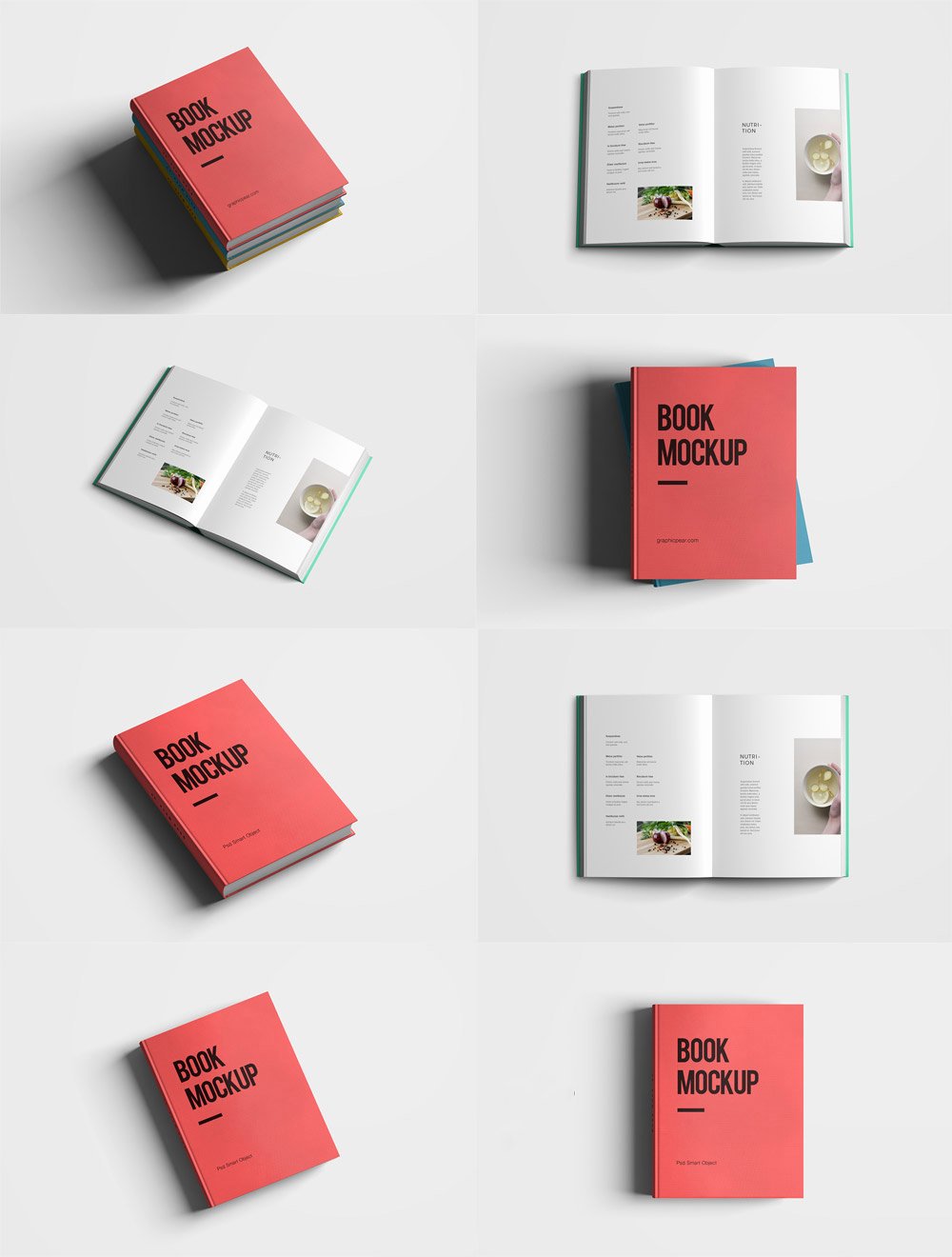 Realistic Book Mockup Template Pack Free Psd Download