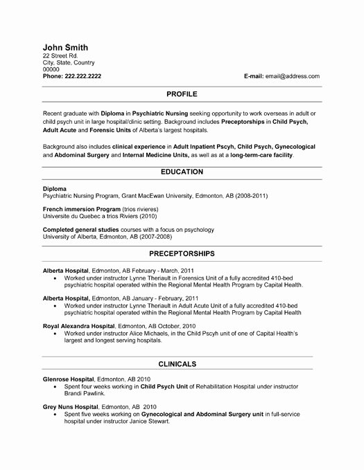 recent college graduate resume sample