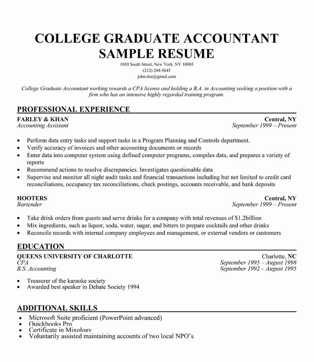 Recent Graduate Resume Template Best Resume Collection