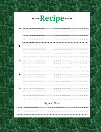 Recipe Card Template for Word Beepmunk