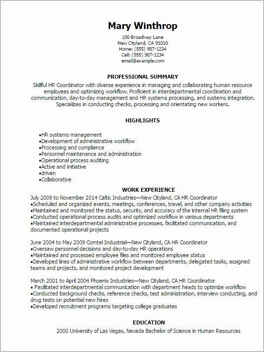 Recruiting Coordinator Resume Best Resume Collection