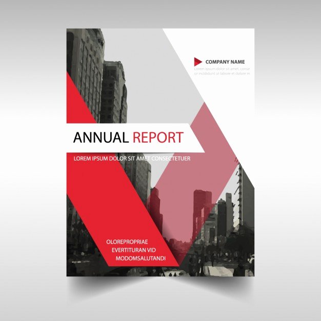 Red Annual Report Cover Template Vector