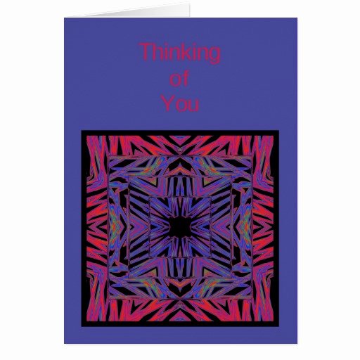 Red Blue Abstract Thinking Of You Card Template