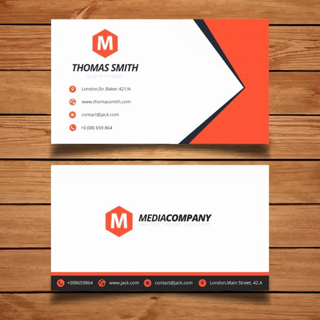 Red Business Card Template Design Vector