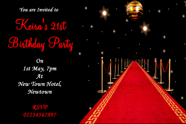 Red Carpet Party Invitations