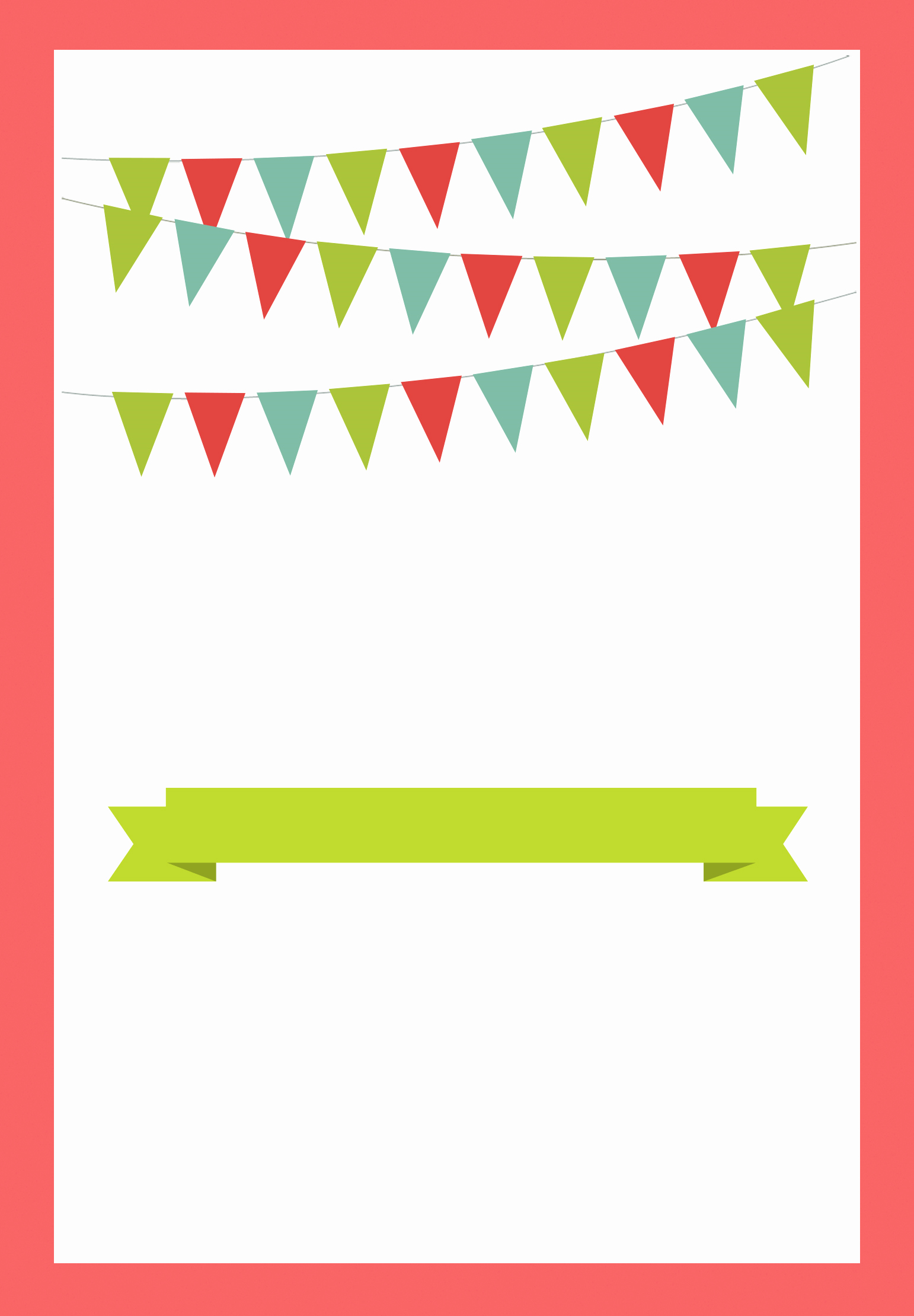Red Pennants Free Printable Bbq Party Invitation