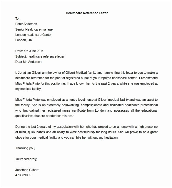 Reference Letter Template Free