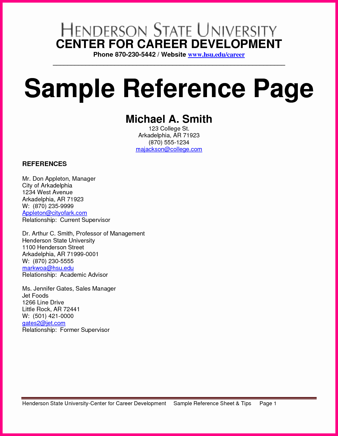 Reference Page Example