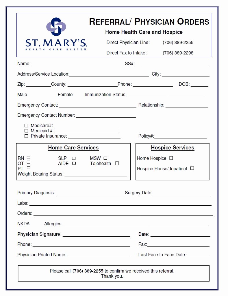 Referral forms St Mary S Hospital and Health Care System