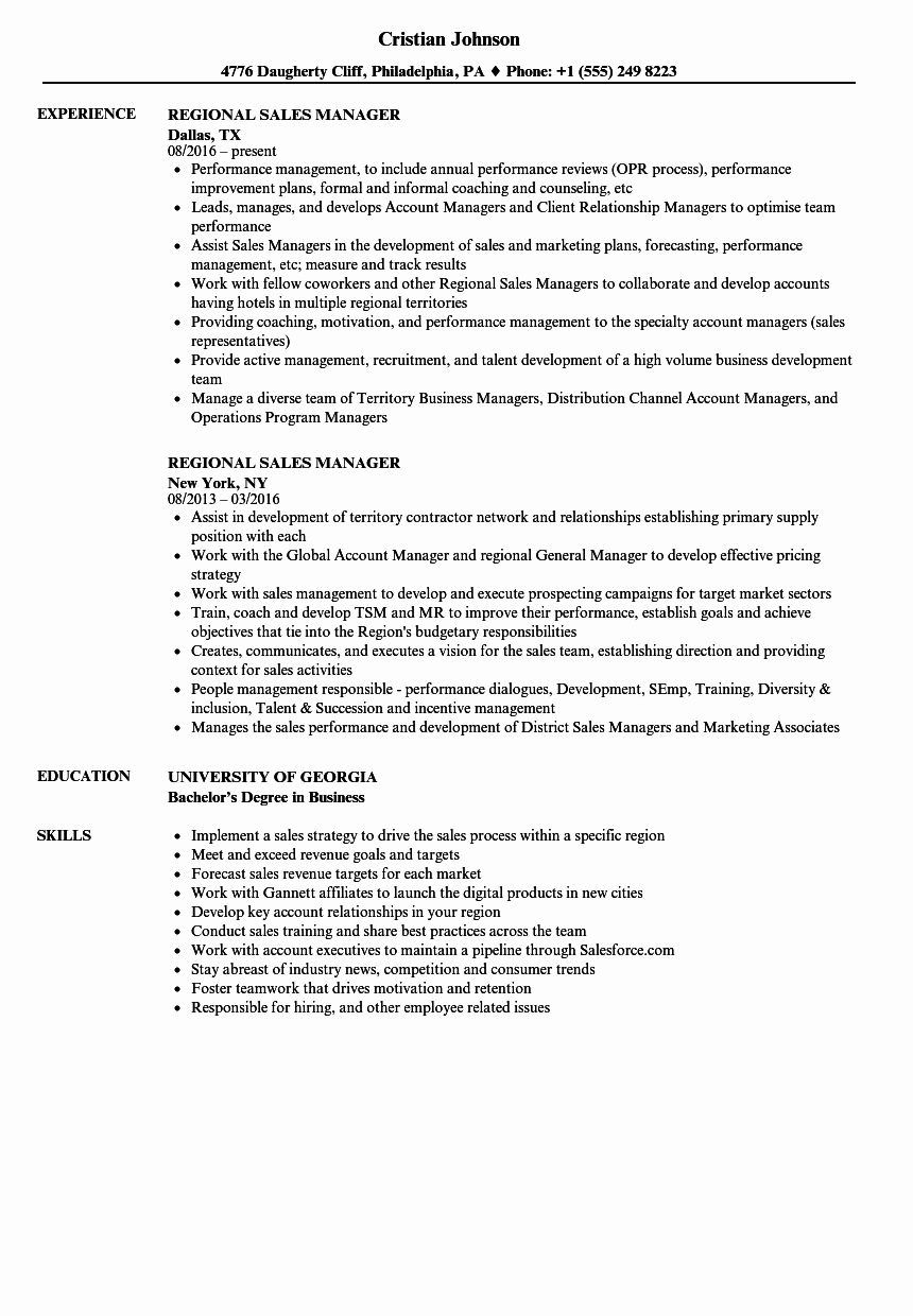 regional-manager-resume-sample