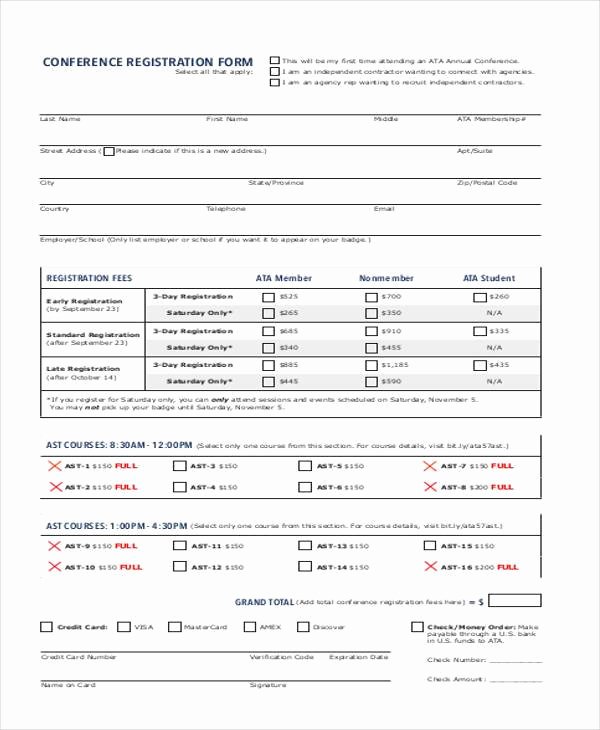 Registration form Templates