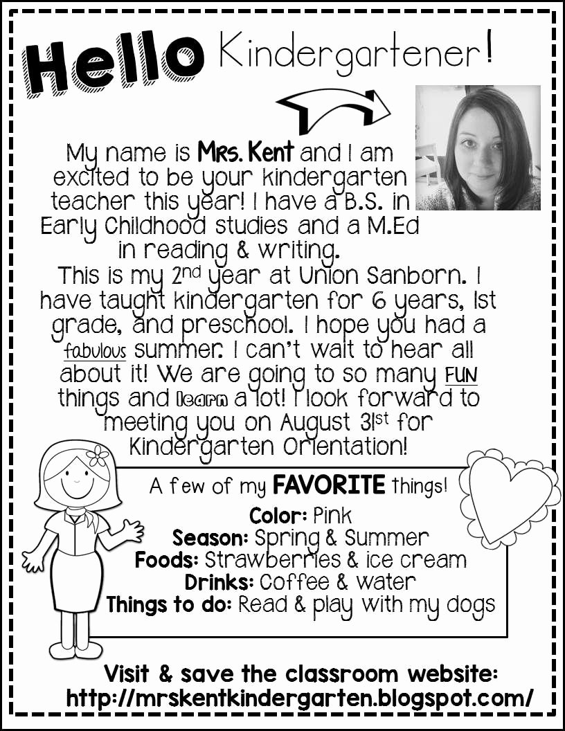 Preschool Welcome Letter Template