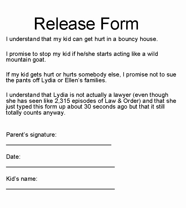 Release form Template Free Printable Documents