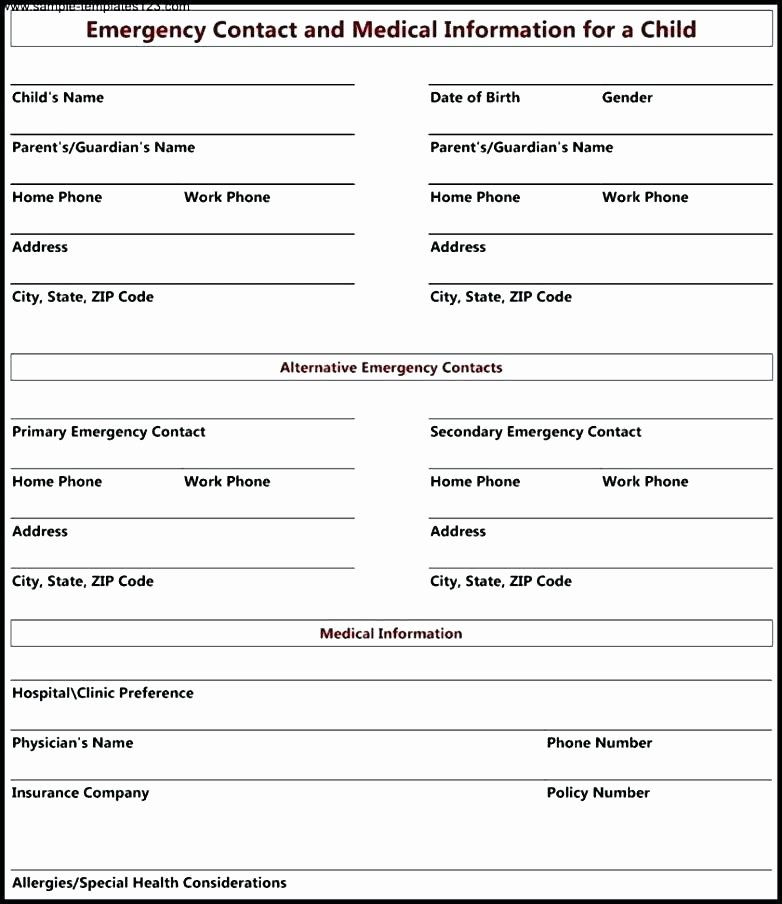 Release Medical Information form Template Templates