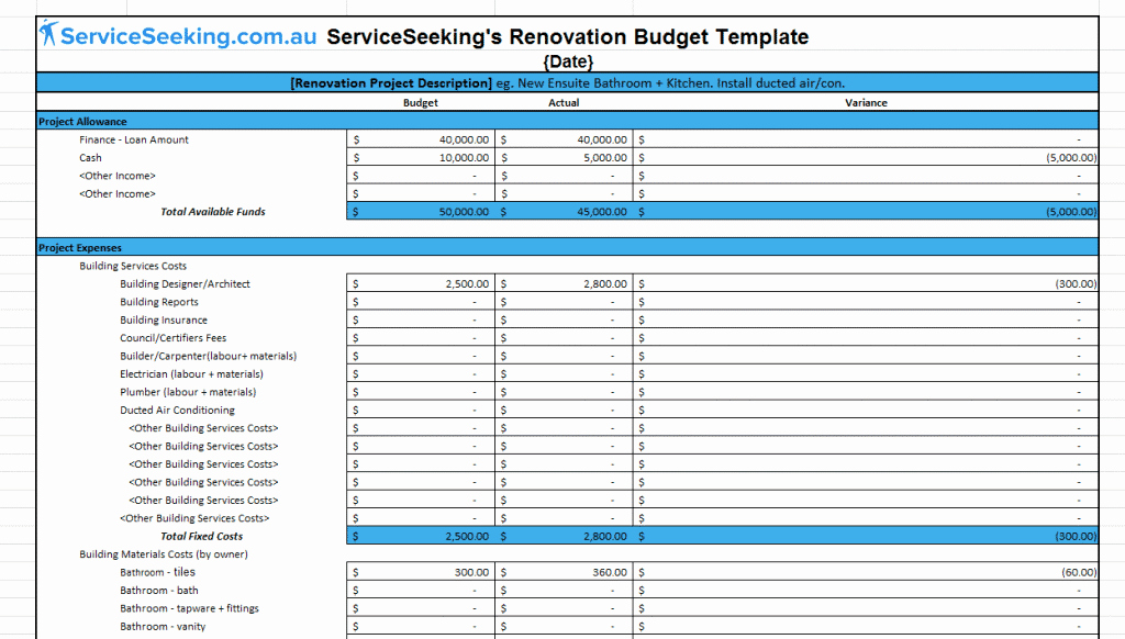 Renovation Bud Template