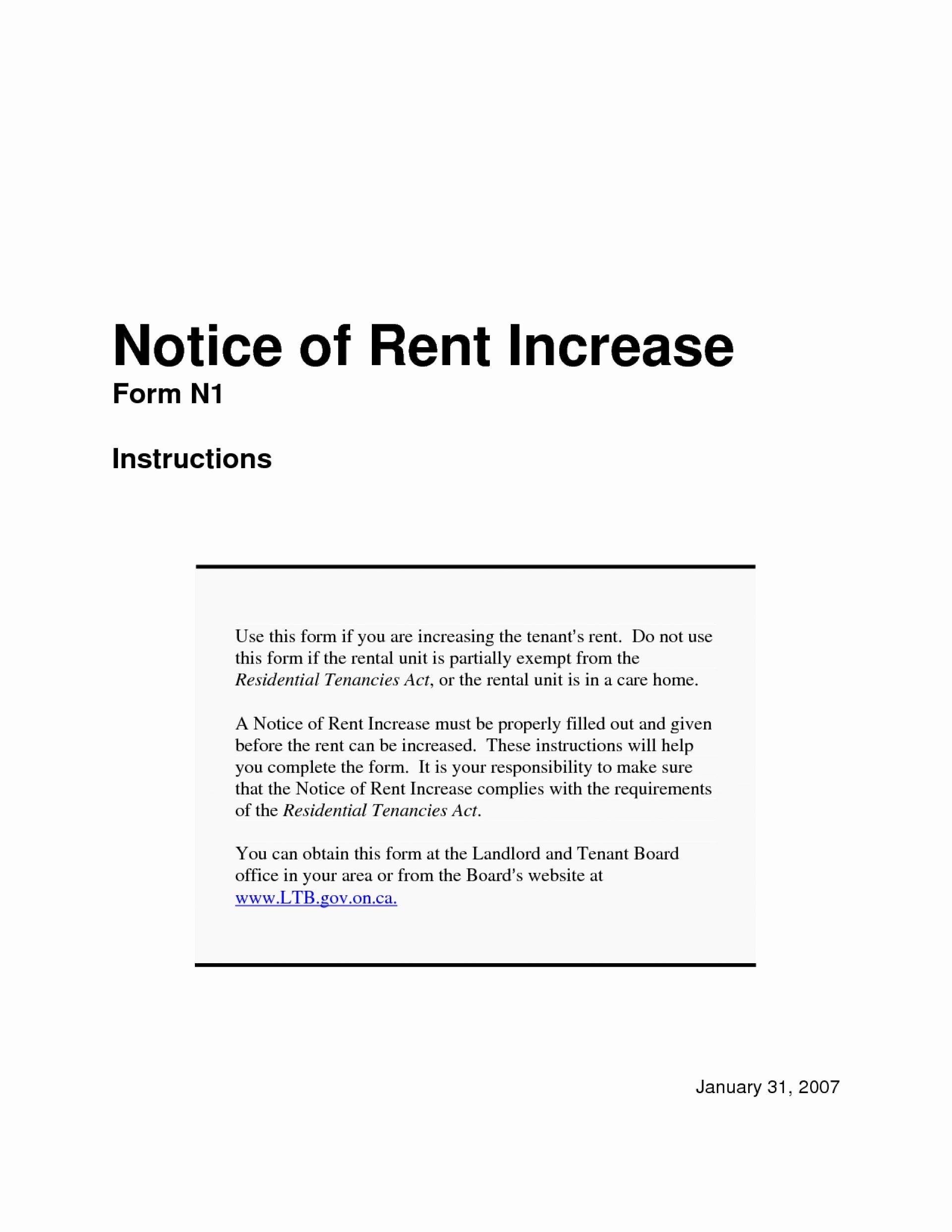 Rent Increase Letter Template Nsw
