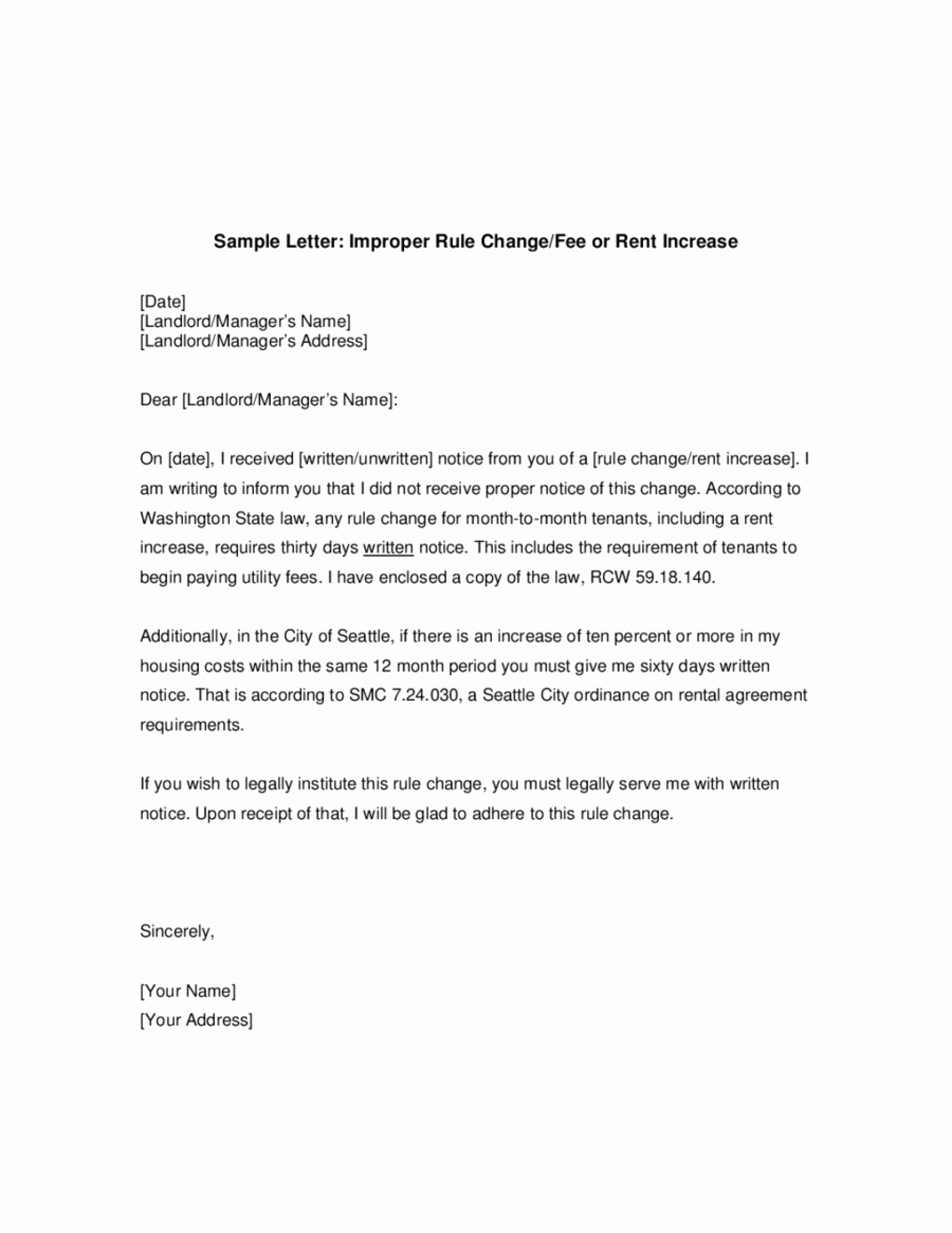 Rent Increase Letter Template Nz