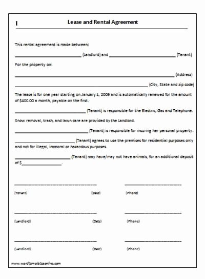 Rent Lease Agreement
