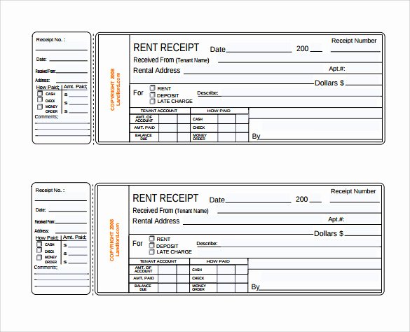 rent receipt template