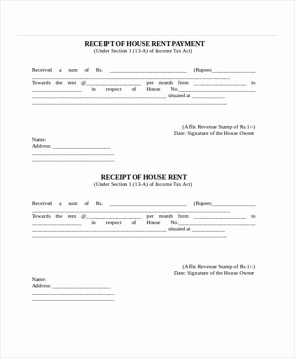 Rent Receipt Template 9 Free Word Pdf Documents