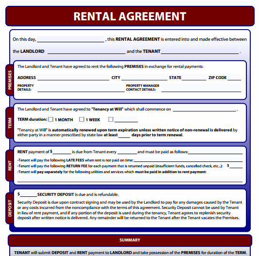 Rental Agreement forms Free and software