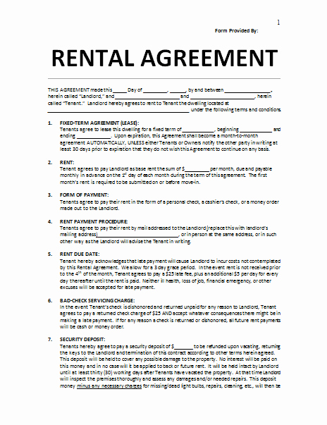 rental agreement template write a perfect rental agreement