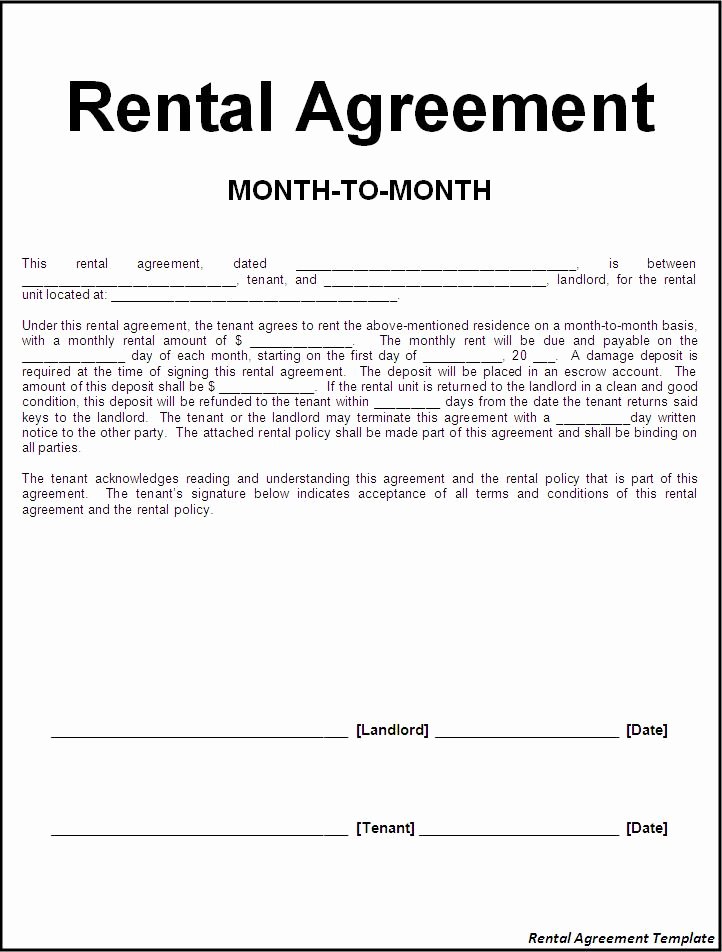 Rental Agreement Template Word Excel formats