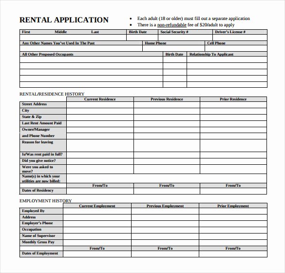 Rental Application – 18 Free Word Pdf Documents Download