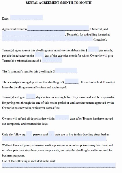Rental Lease Agreement Templates Free