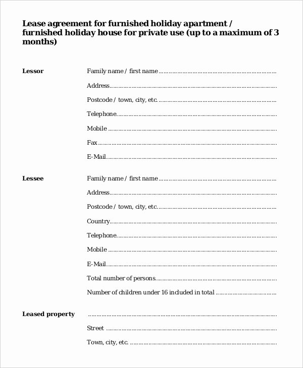 Rental Lease Agreements 10 Free Word Pdf Documents