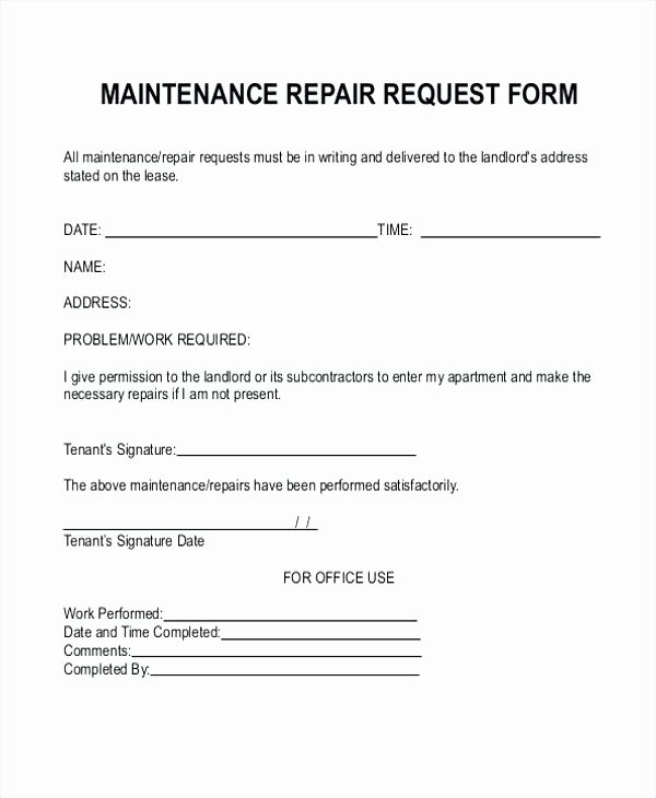 Repair Request Template – Retailbutton