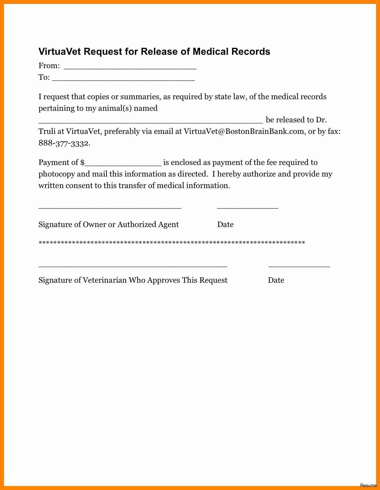 request for medical records form template