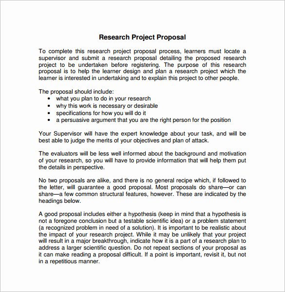 Research Project Proposal Template