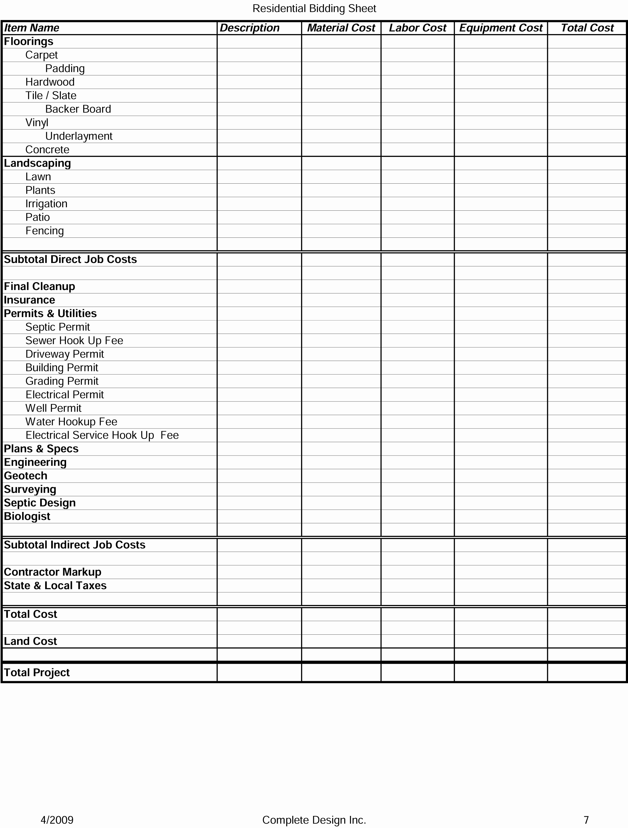 Construction Specifications Template at vanhughblog Blog