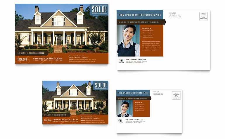 Residential Realtor Postcard Template Word &amp; Publisher