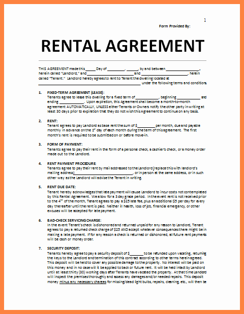 residential tenancy agreement template word