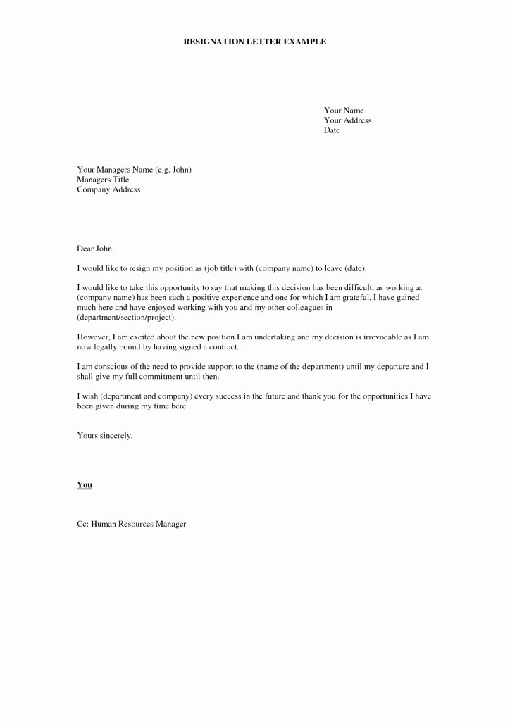 Resignation Letter Sample 2016
