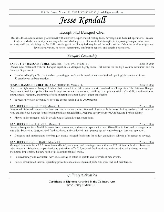restaurant line cook resume skills for a sample chef of epic at in