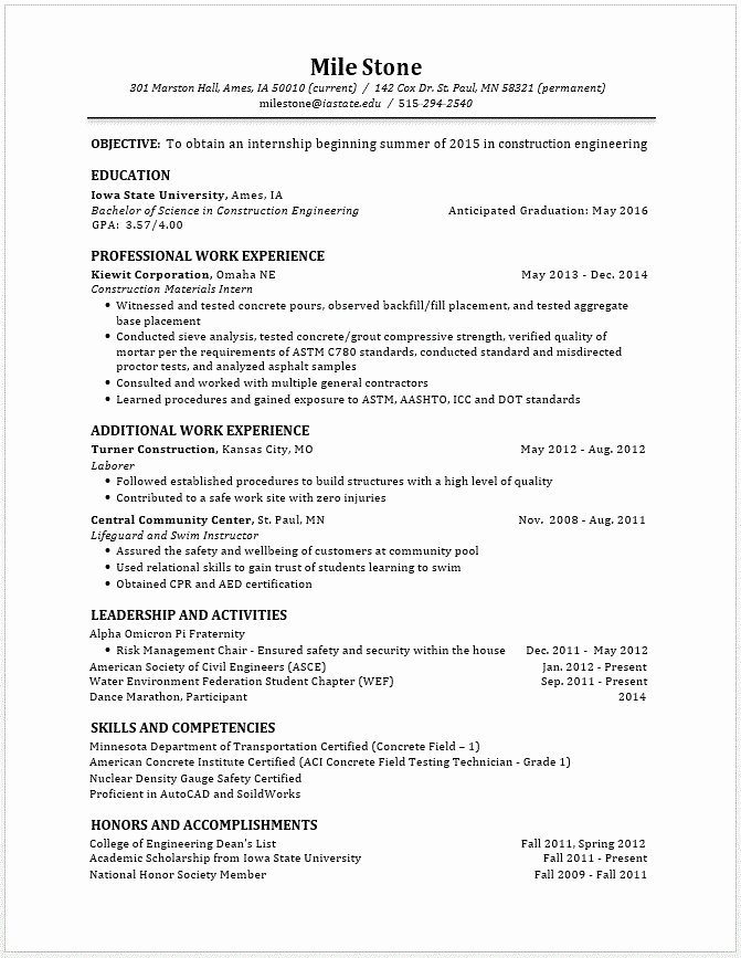 Resume Activities Section Best Resume Collection