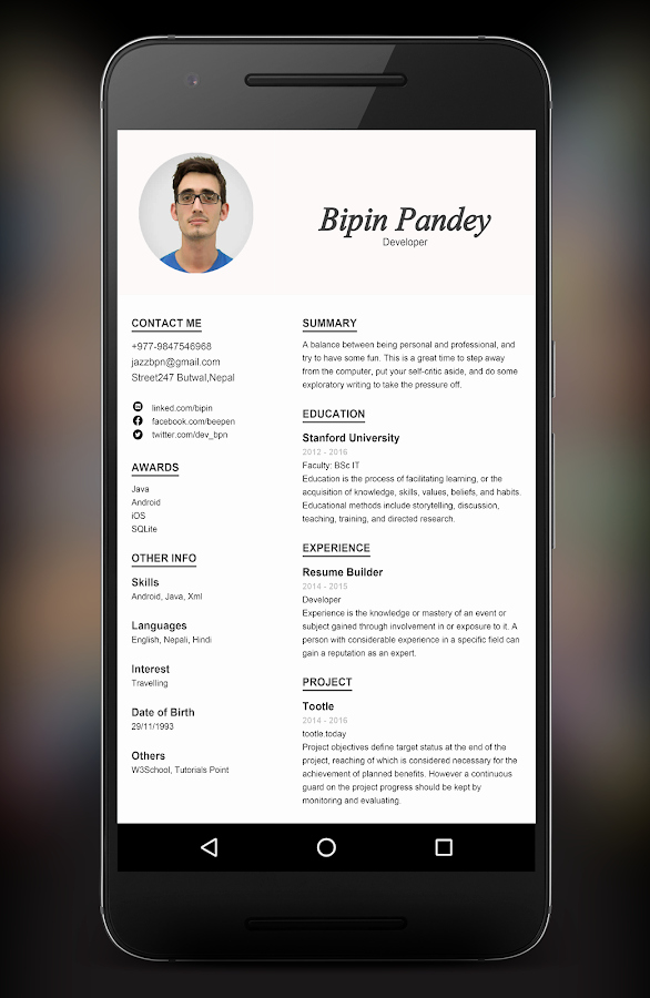 Resume Builder App android Apps On Google Play