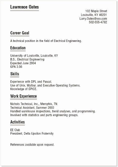 Resume Builder for High School Students
