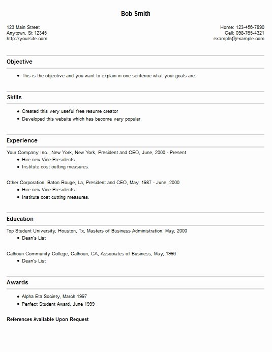 resume builder online