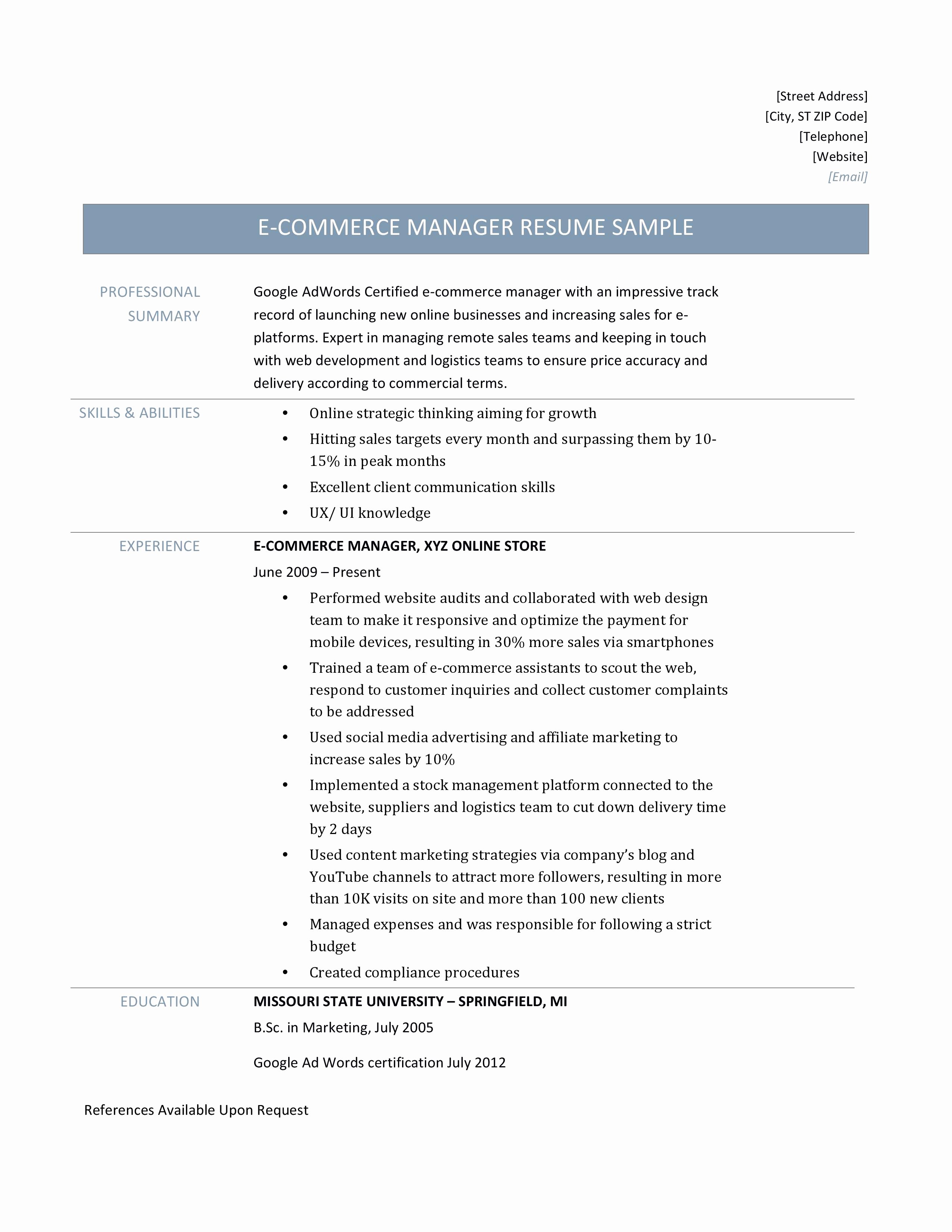 Resume Bullet Points for Sales Sidemcicek