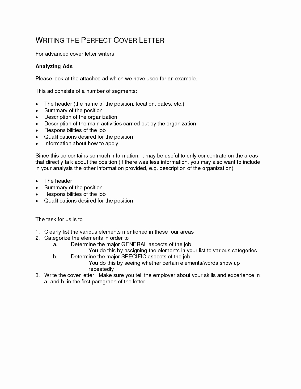 great resume cover letters