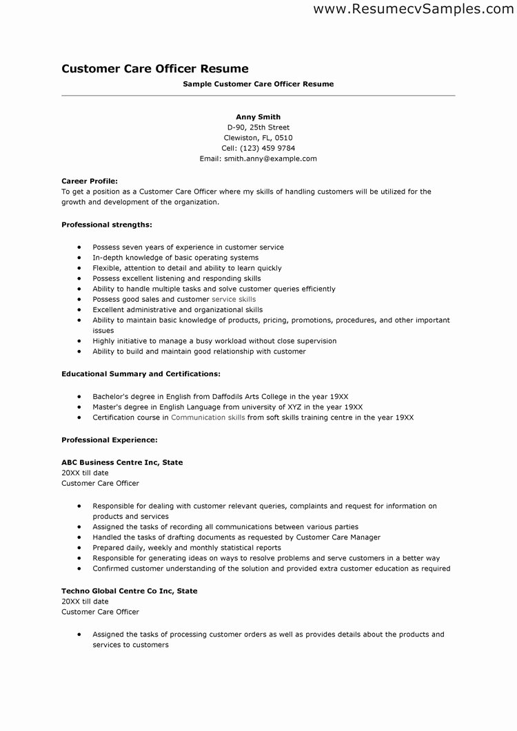 Resume Customer Service Representative – Perfect Resume