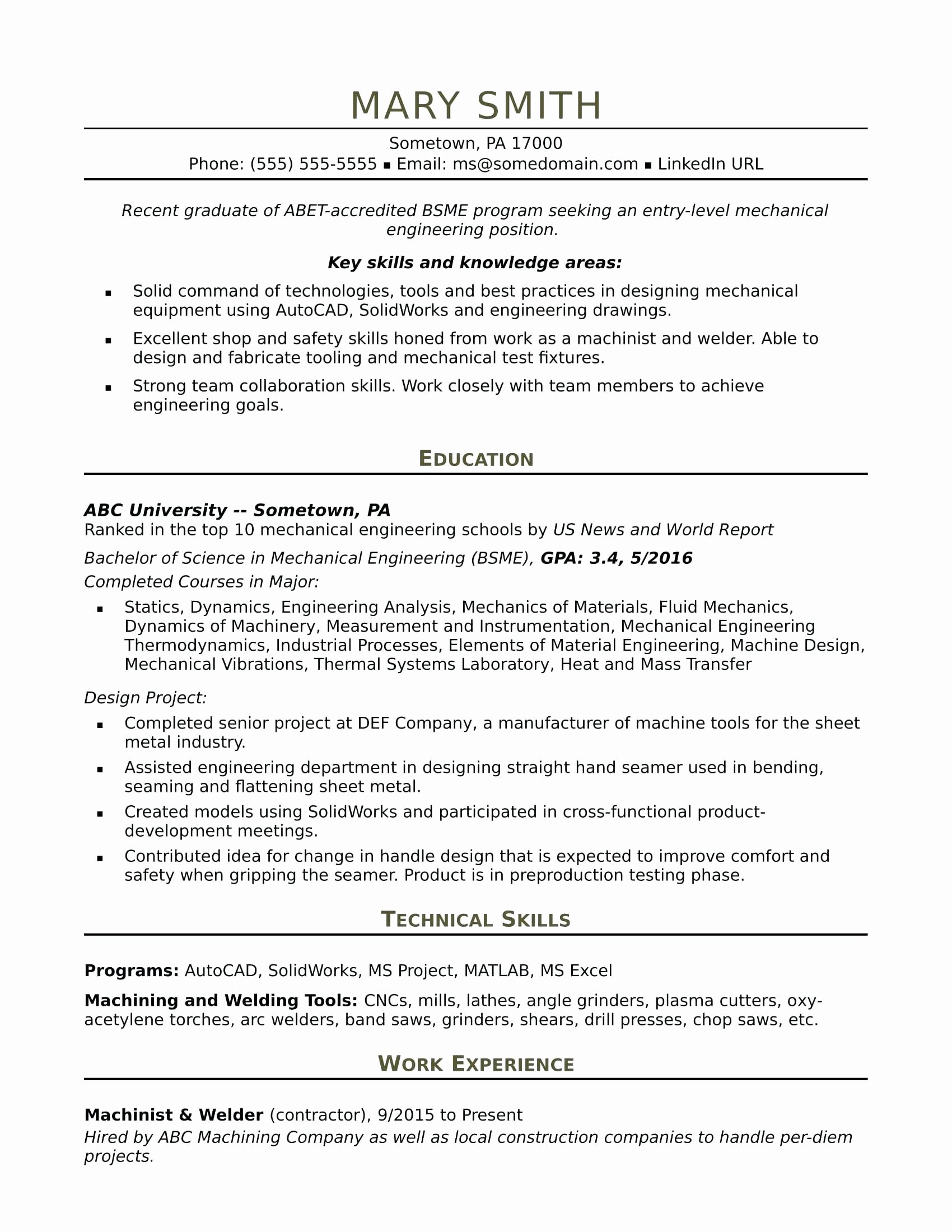 Resume Diesel Mechanic Resume Examples