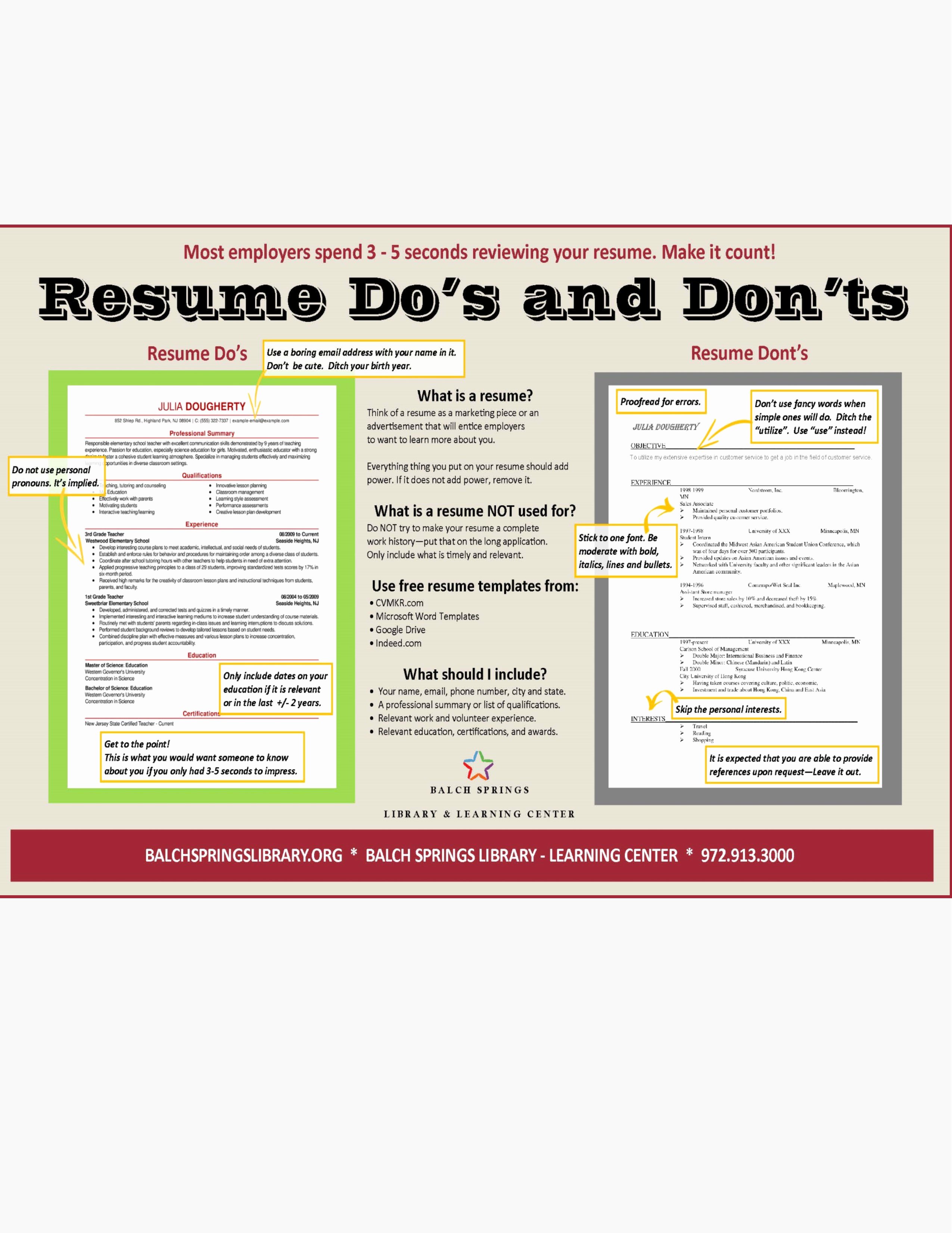 Resume Dos and Don Ts